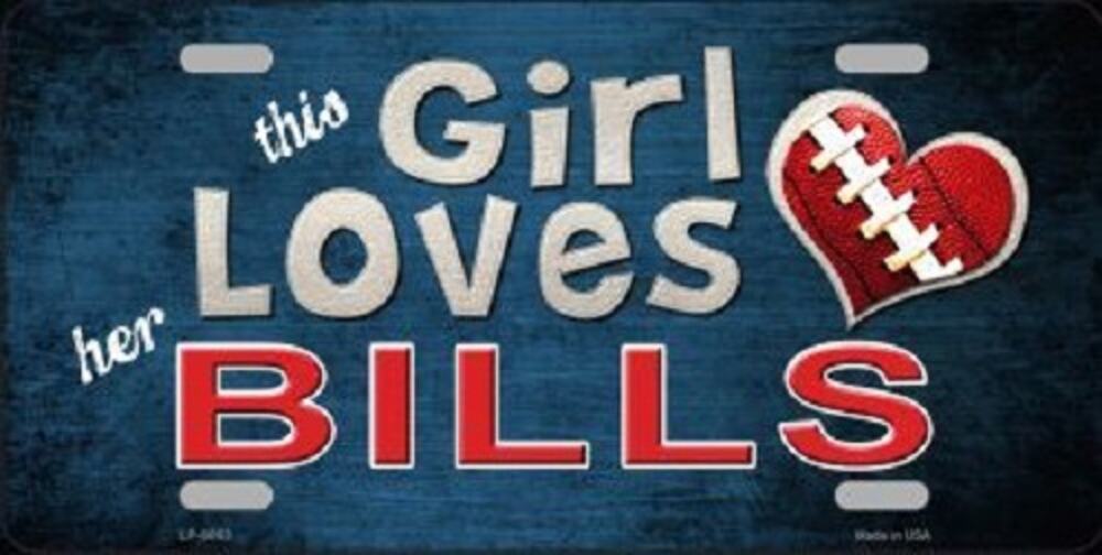 NFL Bills License Plate Buffalo This Girl Loves Her Bills Metal Auto Sign New